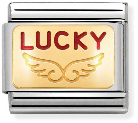 Nomination Classic Gold Plates Angel Good Lucky Charm