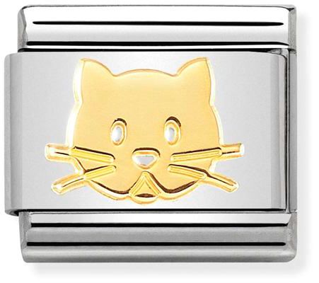 Nomination Classic Gold Animals Cat Face Charm