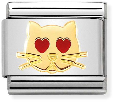 Nomination Classic Gold Symbols Cat With Heart Eyes Charm