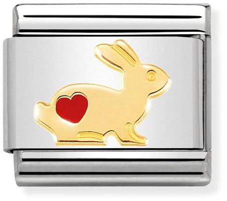 Nomination Classic Gold Symbols Rabbit With Heart Charm