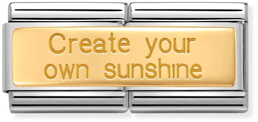 Nomination Classic Gold Double Engraved Create Your Own Sunshine Charm