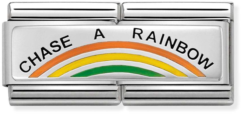 Nomination Classic Silver Double Engraved Chase A Rainbow Charm