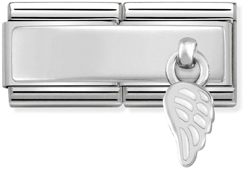 Nomination Classic Silver Double Charms White Wing Charm