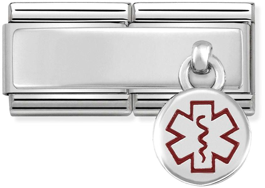 Nomination Classic Silver Double Charm Medical Tag Charm