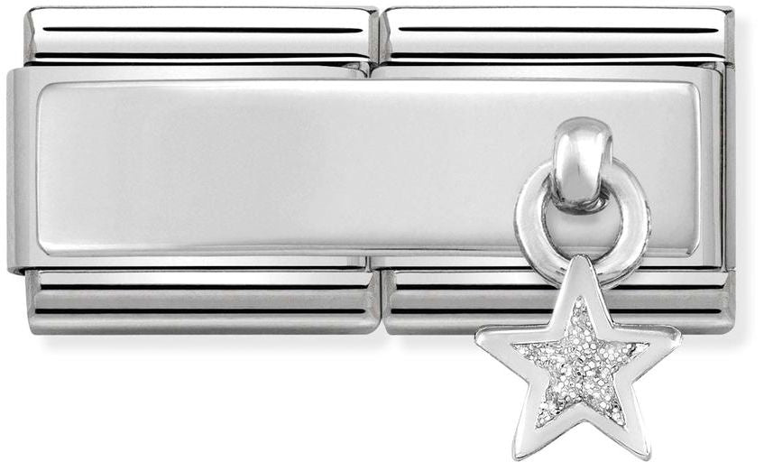 Nomination Classic Silver Double Charm Glitter Star Charm