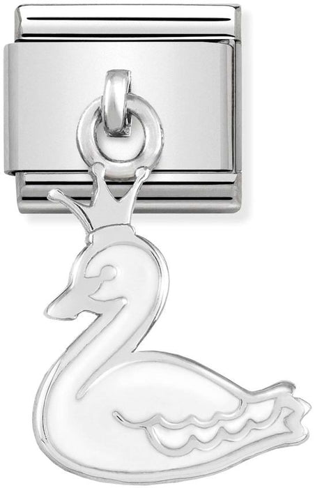 Nomination Classic Silver Classic Charms Swan With Crown Drop Charm