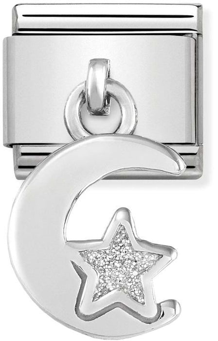 Nomination Classic Silver Classic Charms Moon And Star Drop Charm
