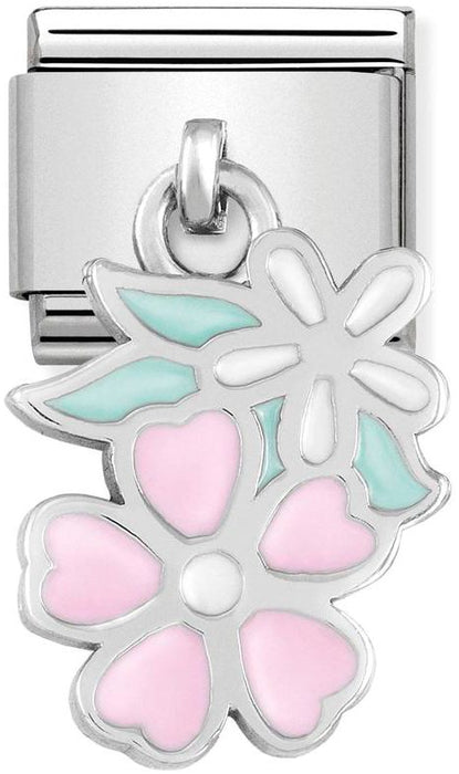 Nomination Classic Silver Classic Charms Two Flower Drop Charm