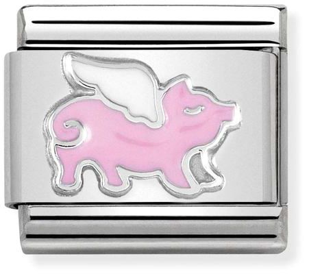 Nomination Classic Silver Symbols Pig with Wings Charm