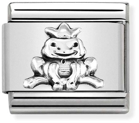 Nomination Classic Silver Oxidised Symbols Frog With Crown Charm