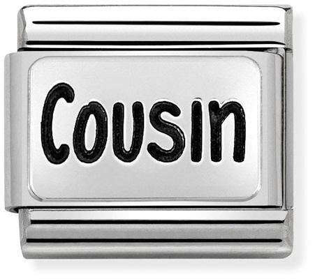 Nomination Classic Silver Oxidised Plates Cousin Charm