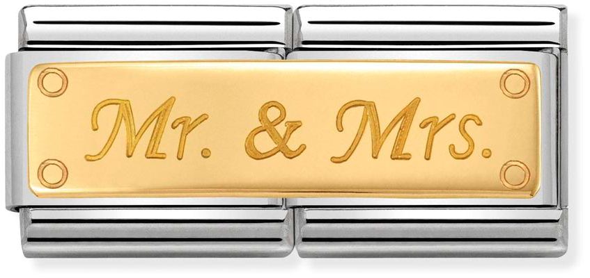 Nomination Classic Gold Double Engraved Mr and Mrs Charm