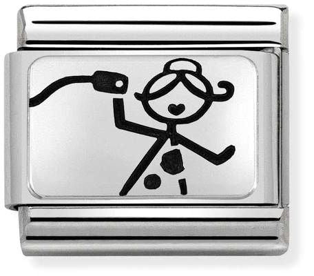 Nomination Classic Silver Oxidised Plates Friend Right Charm