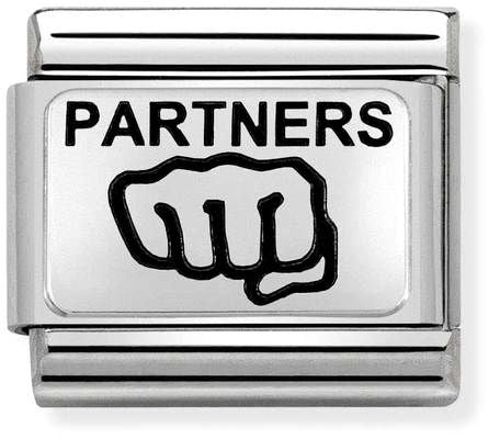 Nomination Classic Silver Oxidised Plates Partners Charm