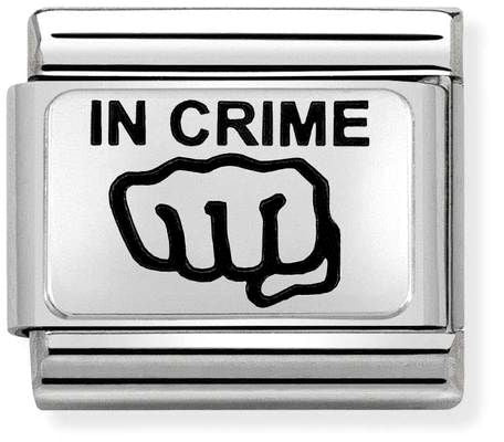 Nomination Classic Silver Oxidised Plates In Crime Charm
