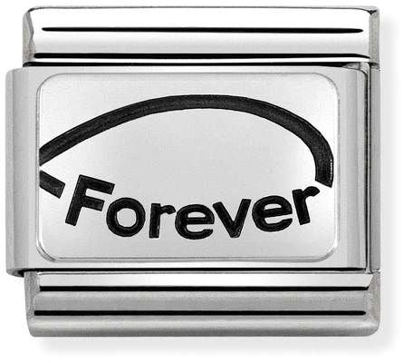 Nomination Classic Silver Oxidised Plates Forever Infinity Half Charm