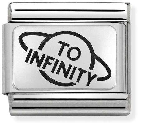 Nomination Classic Silver Oxidised Plates To Infinity Half Charm