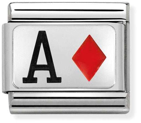 Nomination Classic Silver Oxidised Plates Ace of Diamonds Charm