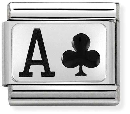 Nomination Classic Silver Oxidised Plates Ace of Clubs Charm
