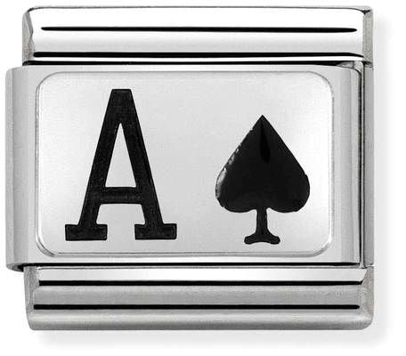 Nomination Classic Silver Oxidised Plates Ace of Spades Charm