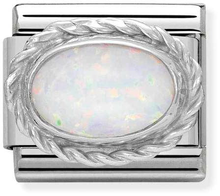 Nomination Classic Silver Hard Stones White Opal Charm
