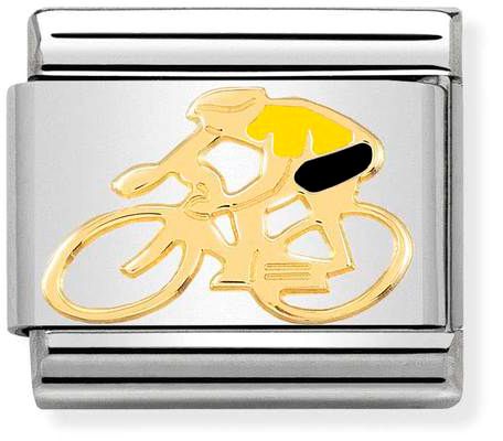 Nomination Classic Gold Sports Yellow Cyclist Charm