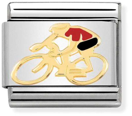 Nomination Classic Gold Sports Red Cyclist Charm