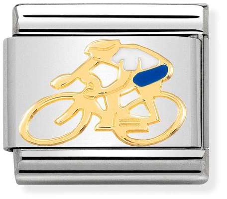 Nomination Classic Gold Sports White Cyclist Charm