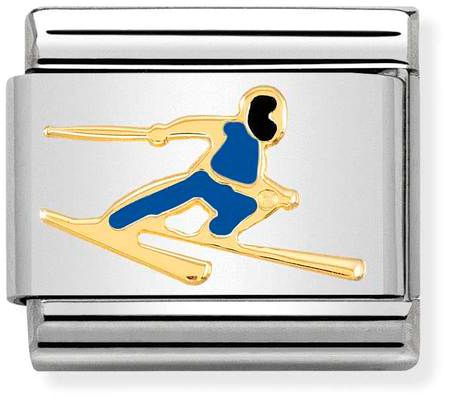 Nomination Classic Gold Sports Skier Charm