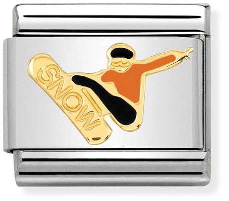 Nomination Classic Gold Sports Snowboarder Charm