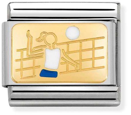 Nomination Classic Gold Plates Volleyball Charm
