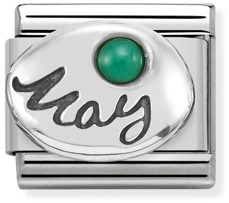 Nomination Classic Silver Symbols May Emerald Birthstone Charm