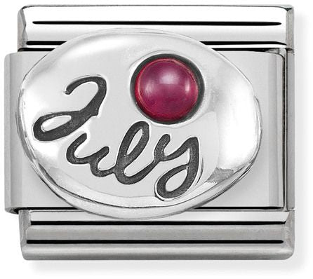 Nomination Classic Silver Symbols July Ruby Birthstone Charm
