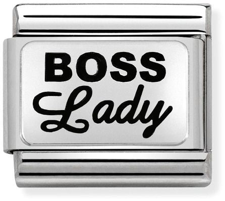 Nomination Classic Silver Oxidised Plates Boss Lady Charm