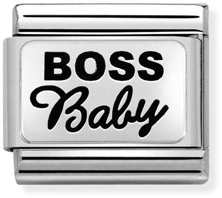 Nomination Classic Silver Oxidised Plates Boss Baby Charm