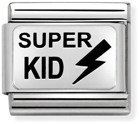 Nomination Classic Silver Oxidised Plates Super Kid Charm