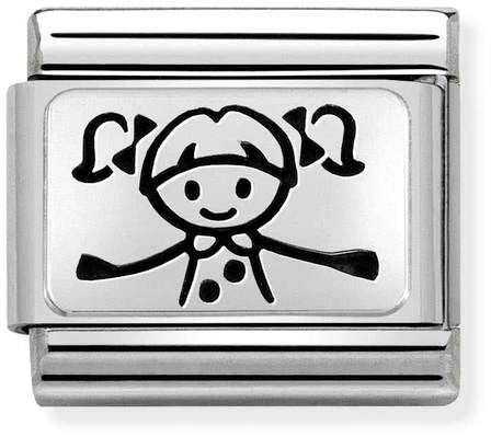 Nomination Classic Silver Oxidised Plates Girl Charm