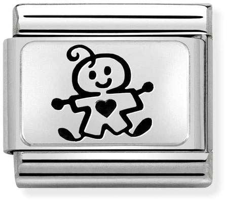 Nomination Classic Silver Oxidised Plates Baby Boy Charm