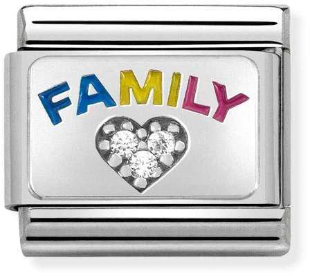 Nomination Classic Silver Cubic Zirconia Symbols Family Charm
