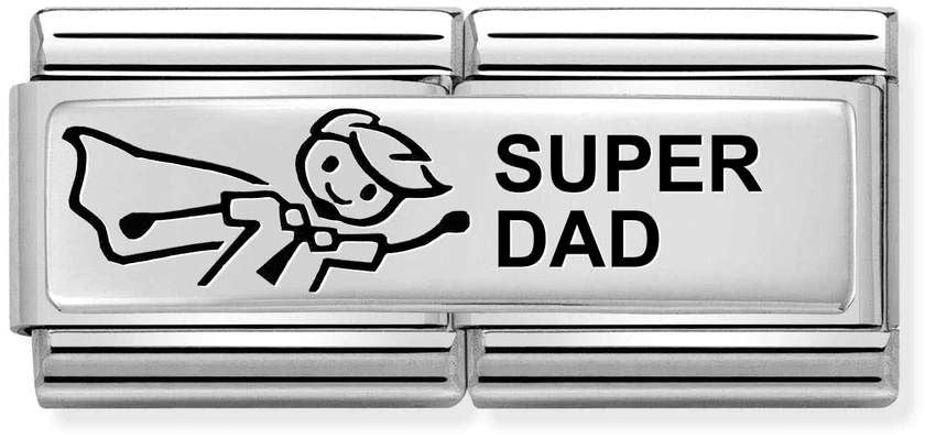 Nomination Classic Silver Double Engraved Super Dad Charm