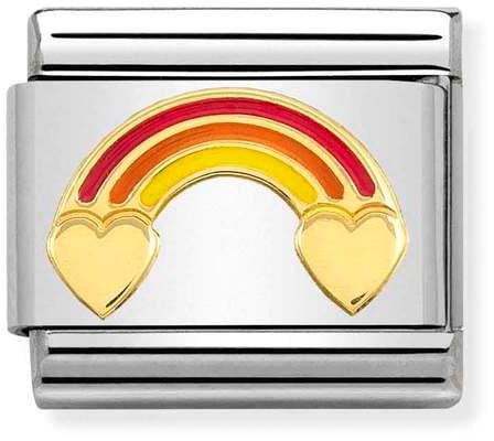 Nomination Classic Gold Symbols Rainbow With Hearts Charm