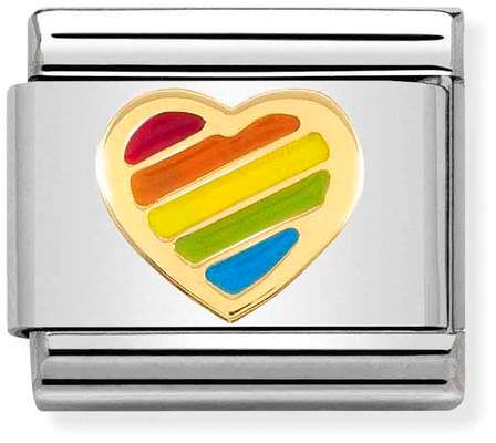Nomination Classic Gold Symbols Rainbow Heart Charm