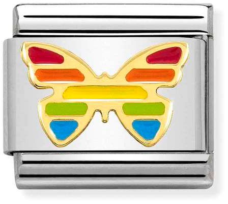 Nomination Classic Gold Symbols Rainbow Butterfly Charm