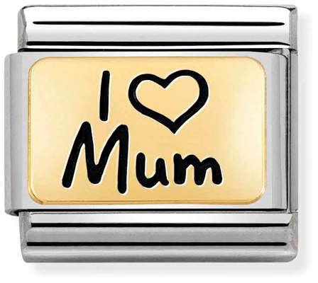 Nomination Classic Gold Classic Plates I Love Mum Charm