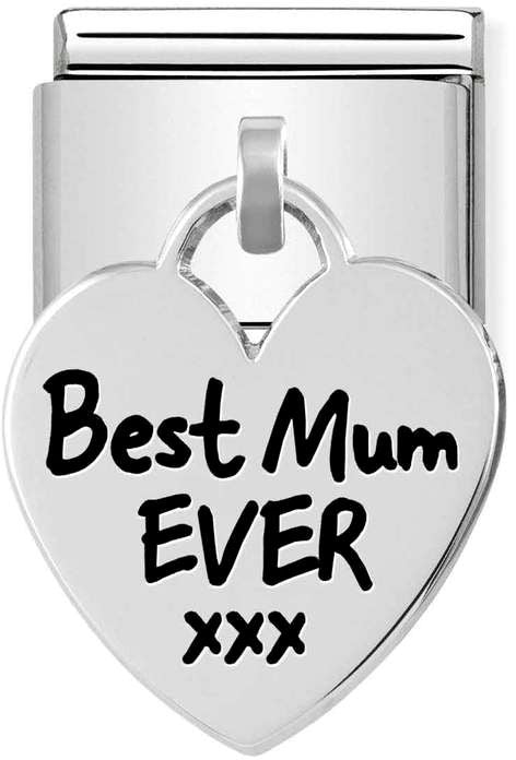 Nomination Classic Silver Classic Best Mum Ever XXX Drop Charm