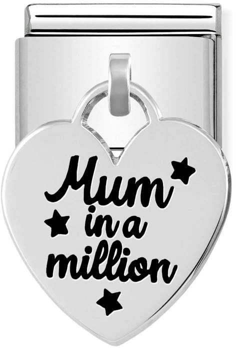 Nomination Classic Silver Classic Charms Mum In A Million Drop Charm