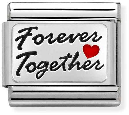Nomination Classic Silver Oxidised Plates Forever Together Charm