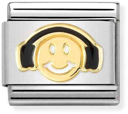 Nomination Classic Gold Smile With Headphones Charm