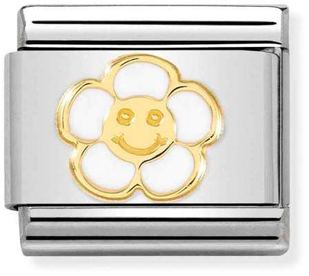 Nomination Classic Gold Flower With Smiley Face Charm