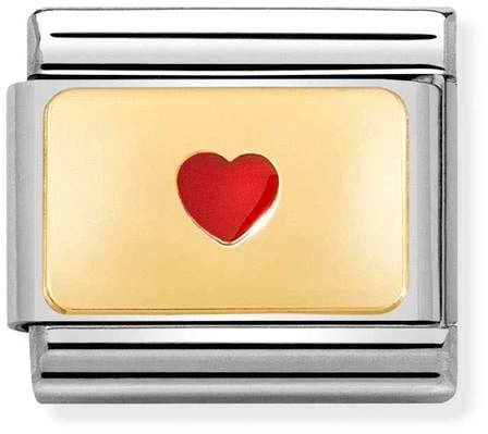 Nomination Classic Gold Classic Plates Red Heart Charm